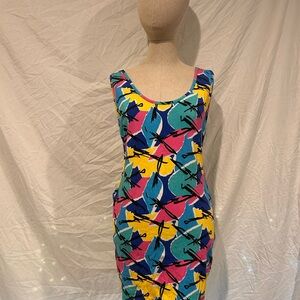 ASOS Bright Multicolor Sleeveless Scoop Neck Dress with side cutouts